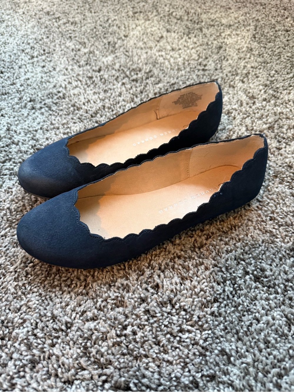 Lauren Conrad Scalloped Edge Navy Ballet Flats - Women